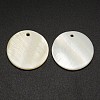 Flat Round Freshwater Shell Pendants X-SHEL-M005-41-2