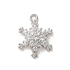 Christmas Theme Brass Micro Pave Cubic Zirconia Charms KK-P278-06P-1