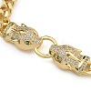 Brass Micro Pave Cubic Zirconia Link & Charm Bracelets BJEW-K261-02G-02-2