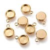 Ion Plating(IP) 304 Stainless Steel Pendant Cabochon Settings STAS-I162-01B-G-1