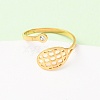 304 Stainless Steel Cuff Open Rings LS-RJEW-D337-01D-G-5