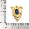 Brass Micro Pave Colorful Cubic Zirconia Pendants KK-U046-04G-01-3