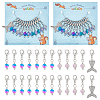 Round & Mermaid Fishtail Pendant Stitch Markers HJEW-AB00312-1