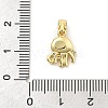 Rack Plating Leaf Brass Clear Cubic Zirconia Pendants KK-S407-13G-E-3