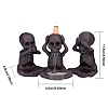 3Pcs 3 Style Ceramic Skull Backflow Incense Burner Smoke Waterfall Incense Holder JX842A-2