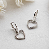 S925 Sterling Silver Hollow Heart Hoop Earrings FJ4331-2-7