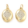 Brass Pave Clear Cubic Zirconia Pendants KK-U009-11A-G-1