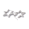 304 Stainless Steel Star Hoop Earrings for Women EJEW-E199-04P-2
