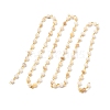 Handmade Chains. Natural Freshwater Shell Round Bead Chain AJEW-JB01084-01-3