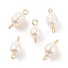 Natural Cultured Freshwater Pearl Beads Connector Charms PALLOY-JF01551-02-1