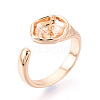 Brass Cuff Ring Settings KK-T076-80G-1