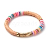 Handmade Polymer Clay Heishi Beads Stretch Bracelets Set BJEW-JB07364-11
