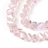 Electroplate Transparent Glass Beads Strands GLAA-N021-4mm-10-3