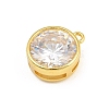 Brass Pave Clear Cubic Zirconia Charms CU-CBAD306-24C-G-2
