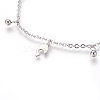 304 Stainless Steel Charm Anklets AJEW-O028-03P-2