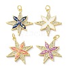 Brass Micro Pave Clear Cubic Zirconia Pendants KK-C045-31G-1