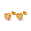 Rack Plating Brass Micro Pave Cubic Zirconia Stud Earrings EJEW-P221-40G-1