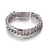 304 Stainless Steel Curb Chain Bracelets BJEW-P255-01C-2