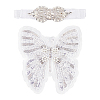 Butterfly Sequin/Paillette Embroidery Lace Applqiues DIY-FG0004-31-1