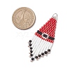 Glass Seed Beaded Christmas Hat Pendants PALLOY-MZ00869-2