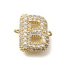 Brass Micro Pave Cubic Zirconia Letter Links KK-I717-04B-1