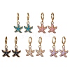 Alloy Enamel Starfish Hoop Earrings EJEW-JE06139-1