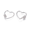 Brass Micro Pave Cubic Zirconia Screw Carabiner Lock Charms ZIRC-I031-12P-2