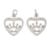 Brass Micro Pave Clear Cubic Zirconia Pendants CU-CBA3D67-05C-P-1