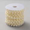 ABS Plastic Pearl Half Round Link Chains CHAC-WH20001-01B-2