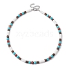 Summer Beach Natural Red Jasper & Synthetic Turquoise & White Shell & Coconut Beaded Necklaces NJEW-JN05012-4