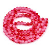 Baking Painted Imitation Jade Glass Round Bead Strands DGLA-N003-6mm-06-2