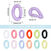   960Pcs 12 Color Opaque Acrylic Linking Rings OACR-PH0001-81-4