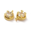 Brass Micro Pave Clear Cubic Zirconia Charms KK-E068-VF206-3