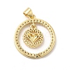 Brass Micro Pave Cubic Zirconia Pendants KK-C009-03G-01-2