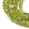 Electroplate Transparent Glass Beads Strands EGLA-K015-18R-3