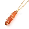 Double Pointed Natural Carnelian Pendant Necklace NJEW-JN03720-03-1