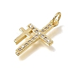 Brass Micro Pave Clear Cubic Zirconia Pendants CU-CBA9883-05D-G-2