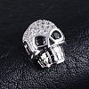 Brass Micro Pave Black Cubic Zirconia Beads ZIRC-WH0004-02P-1