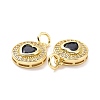 Brass Micro Pave Cubic Zirconia Pendants ZIRC-A023-07LG-4