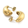 Ion Plating(IP) Teardrop 304 Stainless Steel Stud Earrings EJEW-P258-41G-2