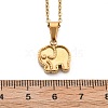 304 Stainless Steel Elephant Pendant Necklaces NJEW-S439-07G-4