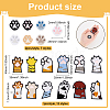 Fingerinspire 2 Sets 2 Styles Cat Paw Print Shape Self-Adhesive Computerized Embroidery Cloth Patches PATC-FG0001-33-2