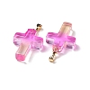 Two Tone Transparent Glass Pendants GLAA-A004-02B-3