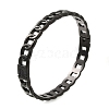 304 Stainless Steel Curb Chains Hinged Bangles STAS-M075-06EB-1