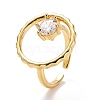 Hollow Ring with Cubic Zirconia Cuff Ring RJEW-E170-06G-1