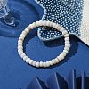 Rondelle Natural Freshwater Shell Beaded Stretch Bracelets for Women BJEW-JB10911-2