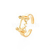 Ion Plating(IP) 304 Stainless Steel 12 Constellations/Zodiac Signs Open Cuff Ring for Women RJEW-S405-156G-F-3