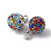 Polymer Clay Rhinestone Pendants RB-S055-12B-M-3