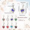 50Pcs Heart Millefiori Glass & Alloy Pendant Decorations HJEW-SC0002-17-2