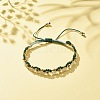 Eye Shape Brass Braided Bead Bracelet BJEW-TA00114-01-2